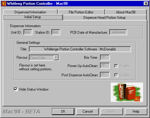 Mac98 Initial Setup screen