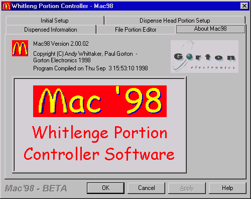 Mac98 About screen